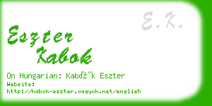 eszter kabok business card